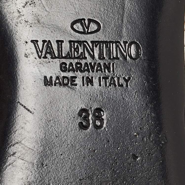 Pre Owned Valentino White Woven Leather Roman Rockstud Flat Mules Size 38