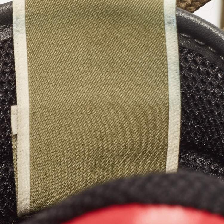 Pre Owned Valentino Multicolor Camouflage Print Canvas and Leather Rockrunner Sneakers Size 37