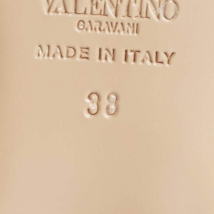 Pre Owned Valentino Pink Patent Leather Rockstud Ballet Flats Size 38