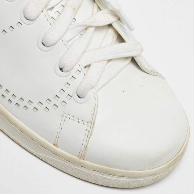 Pre Owned Valentino White Leather and Feather Backnet Sneakers Size 35.5
