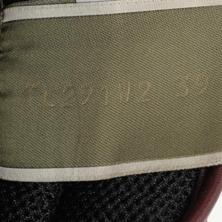 Pre Owned Valentino Red Leather and Canvas Rockrunner Low Top Sneakers Size 39