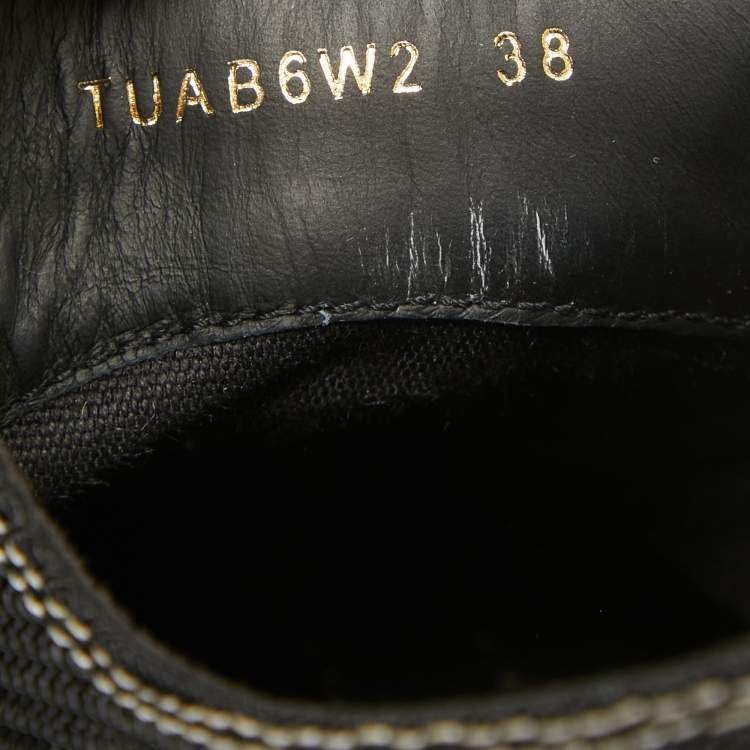 مملوكة مسبقًا Valentino Black Mesh Giggies Lace Up Sneakers Size 38