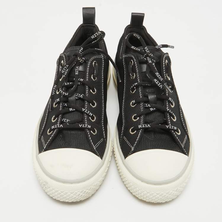مملوكة مسبقًا Valentino Black Mesh Giggies Lace Up Sneakers Size 38