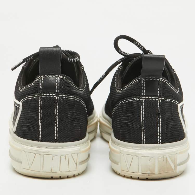 مملوكة مسبقًا Valentino Black Mesh Giggies Lace Up Sneakers Size 38