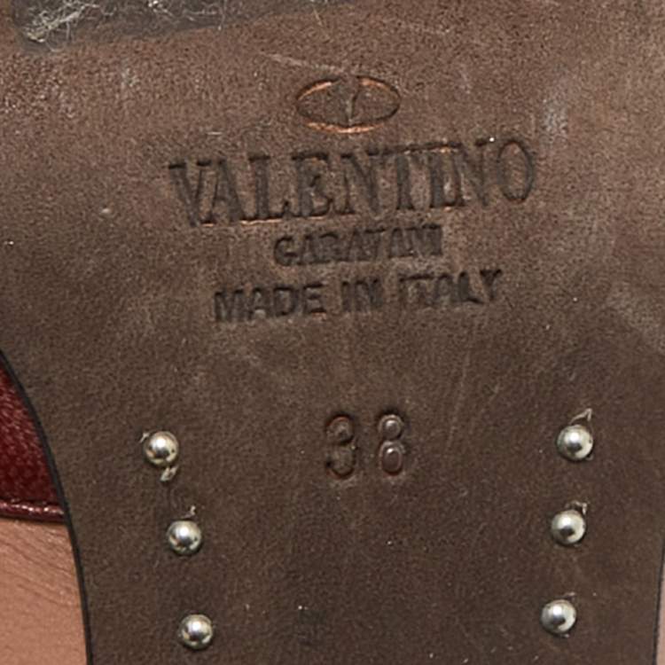 Pre Owned Valentino Tricolor Leather Ankle Strap Pumps Size 38