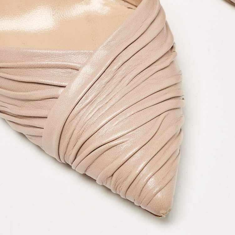 Pre Owned Valentino Beige Leather and PVC B-Drape Pumps Size 38