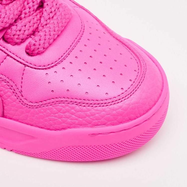 Pre Owned Valentino Pink Leather One Stud Low Top Sneakers Size 39