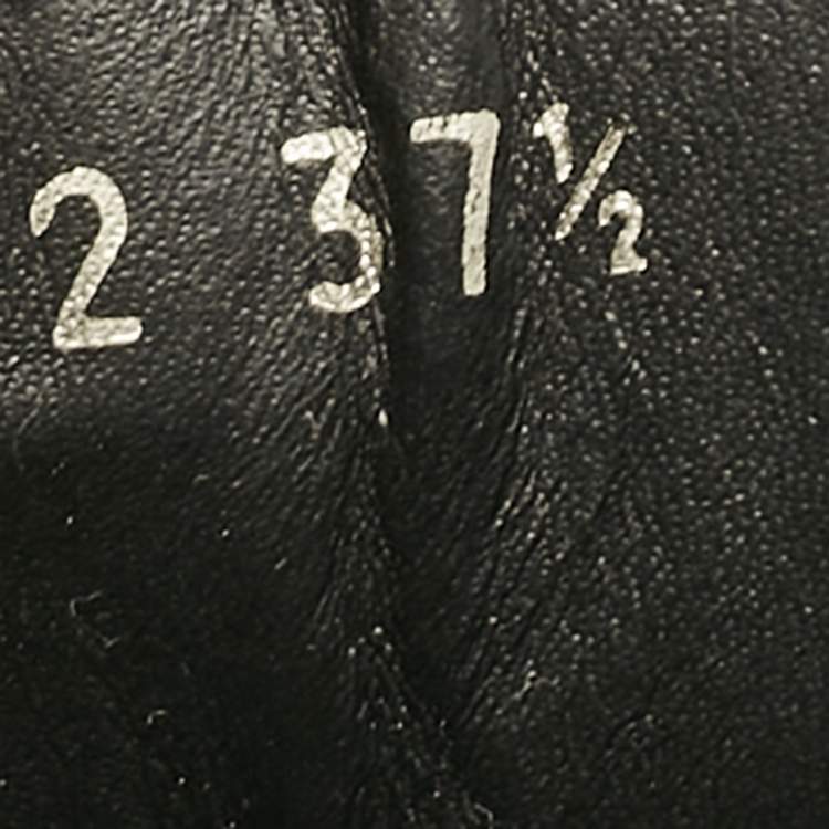 Pre Owned Valentino Black Leather VLogo Combat Boots Size 37.5