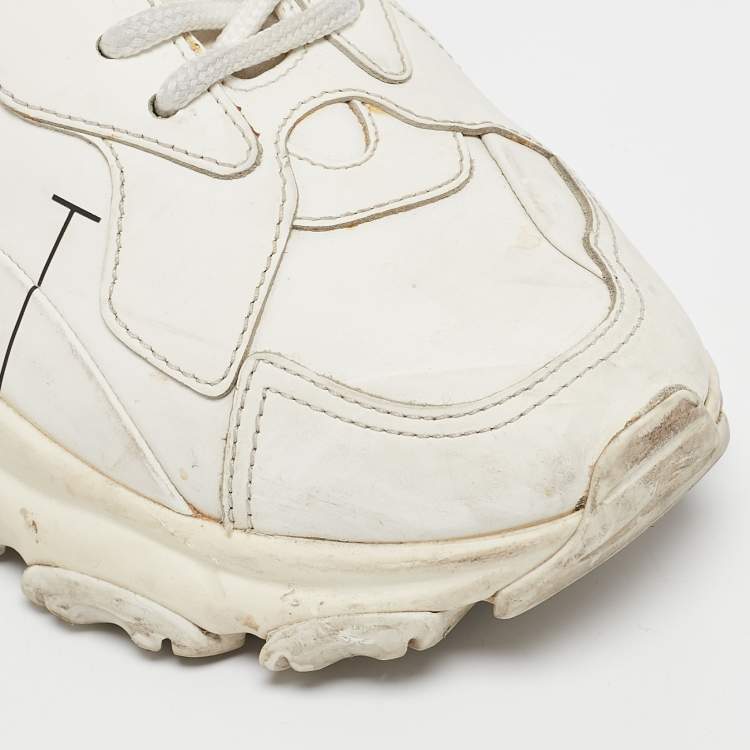 Pre Owned Valentino Cream Leather VLTN Lace Up Sneakers Size 37
