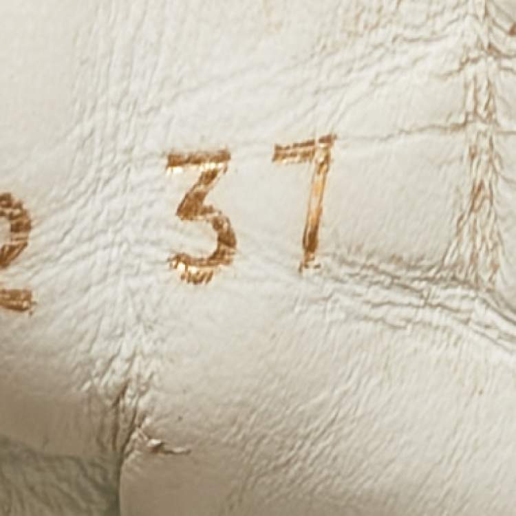 Pre Owned Valentino Cream Leather VLTN Lace Up Sneakers Size 37