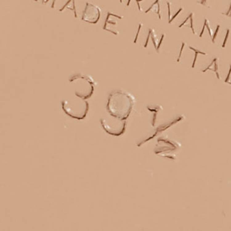 Pre Owned Valentino Off White Leather Escape Slide Sandals Size 39.5