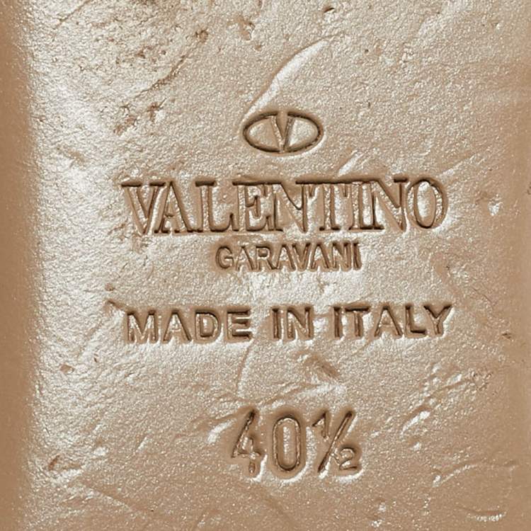 Pre Owned Valentino Yellow Patent Leather Rockstud Caged Ballet Flats Size 40.5