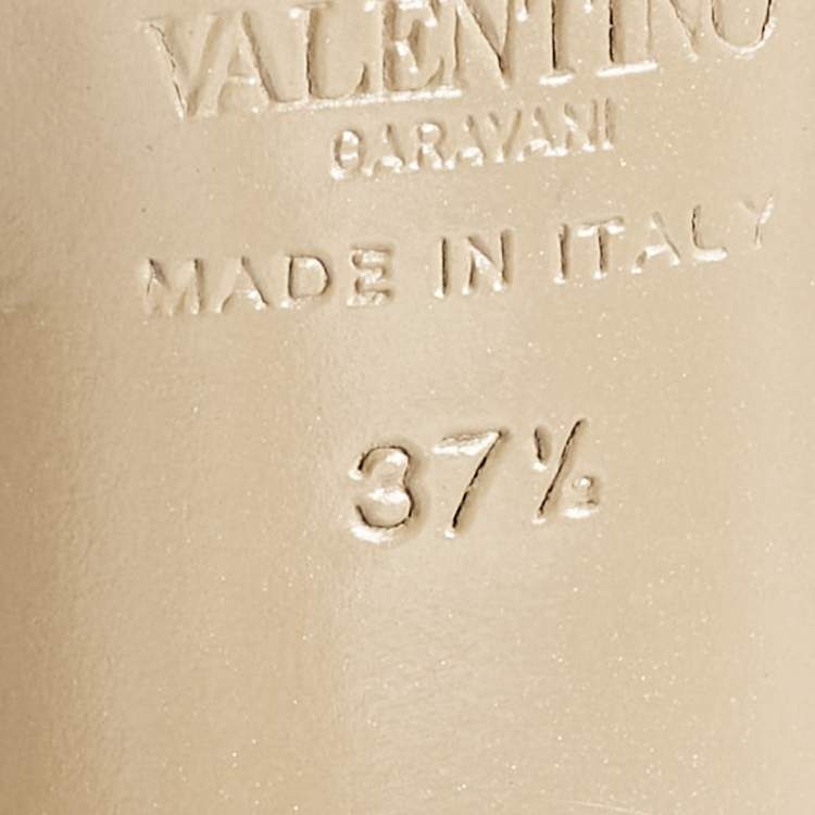 Pre Owned Valentino Beige Satin Couture Bow D 'Orsay Peep Toe Pumps Size 37.5