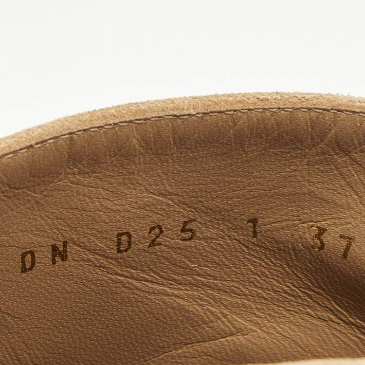 Pre Owned Valentino Beige Suede Panther Ankle Length Ankle Boots Size 37