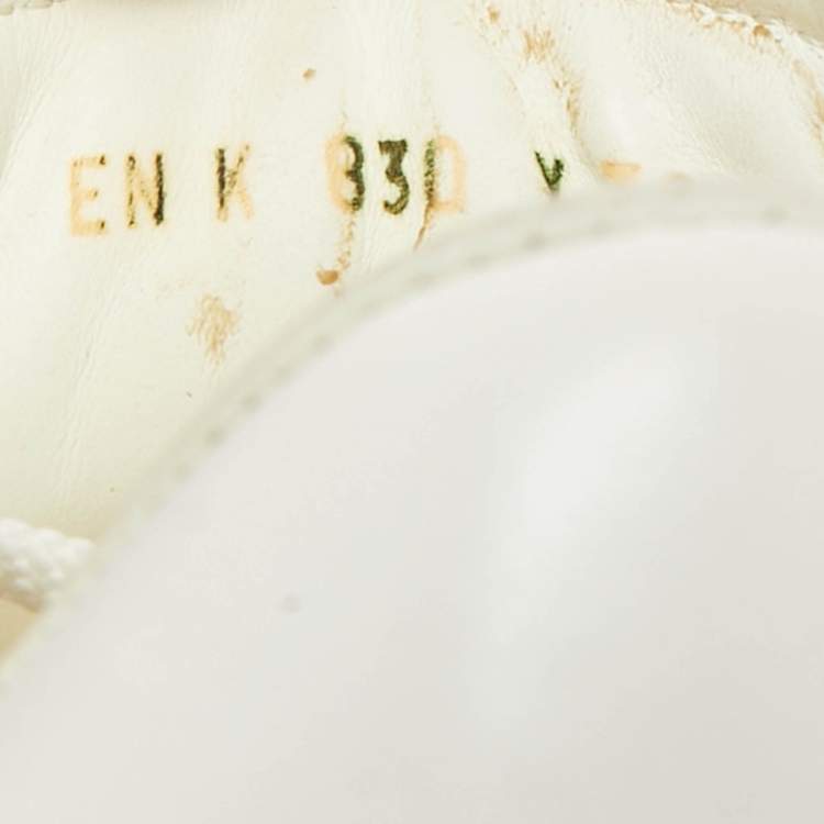 Pre Owned Valentino White/Bronze Leather Open For A Change Rockstud Sneakers Size 39