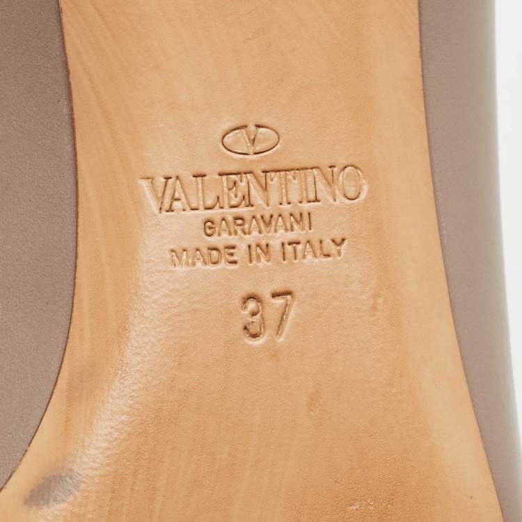 مملوكة مسبقًا Valentino Dusty Pink Leather Vlogo Pointed Toe Ankle Boots Size 37