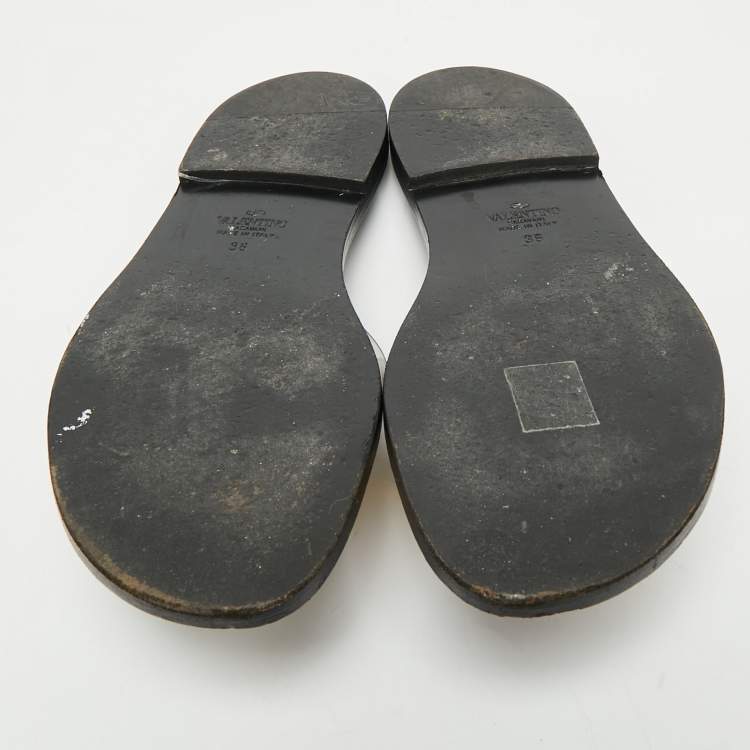 Pre Owned Valentino Transparent PVC VLogo Slide Sandals Size 36
