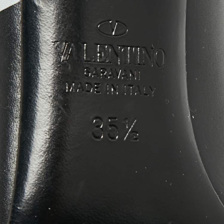 Pre Owned Valentino Black Leather VLTN Pointed Toe Pumps Size 35.5 