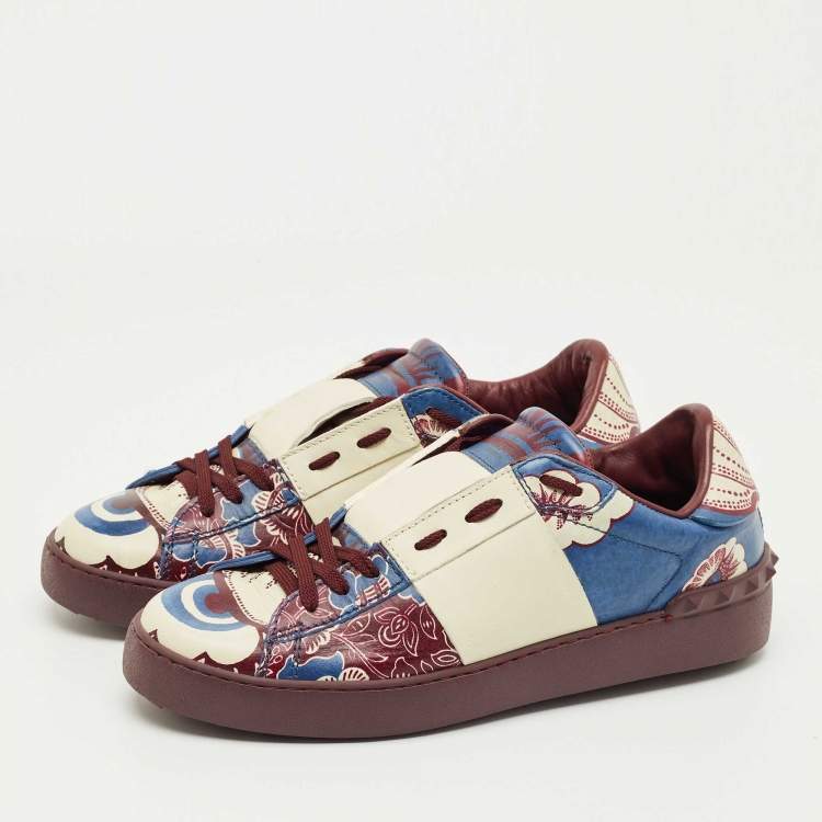 Pre Owned Valentino Multicolor Leather VL7N Lace Up Sneakers Size 40