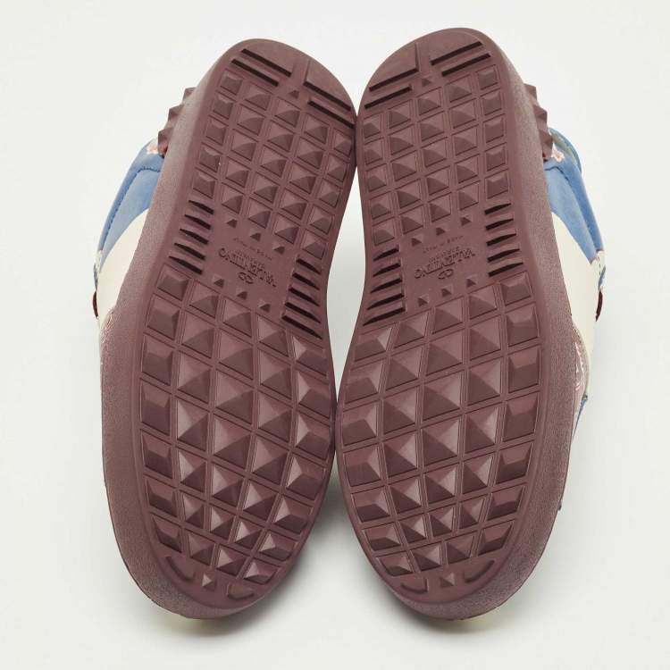 Pre Owned Valentino Multicolor Leather VL7N Lace Up Sneakers Size 40