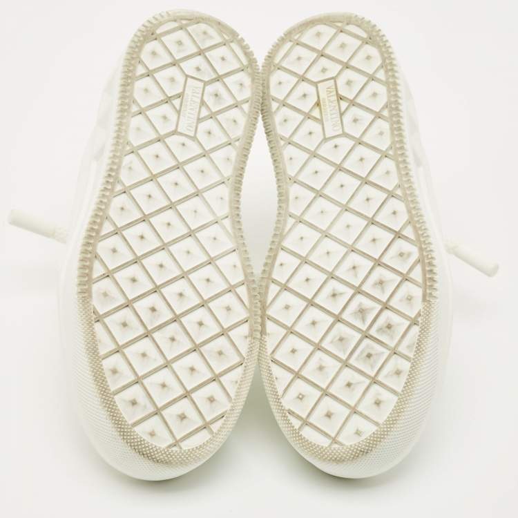 Pre Owned Valentino White Leather One Stud Sneakers Size 37.5