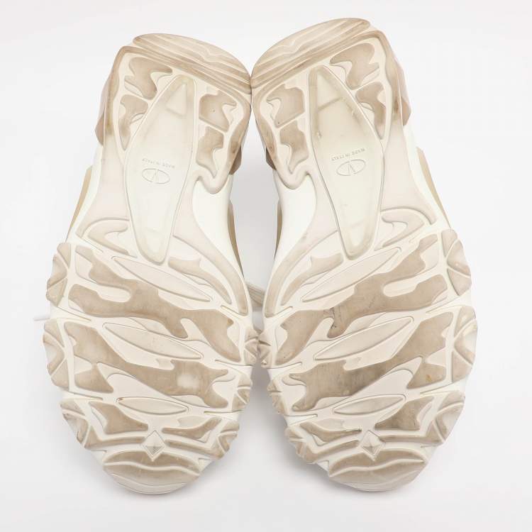 Pre Owned Valentino White Leather and Fabric Climbers Sneakers Size 38