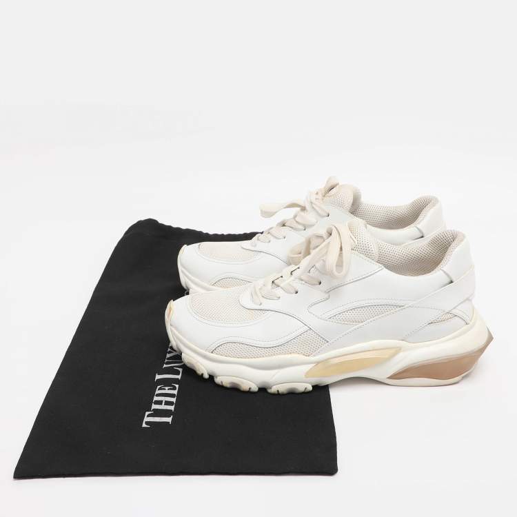 Pre Owned Valentino White Leather and Fabric Climbers Sneakers Size 38