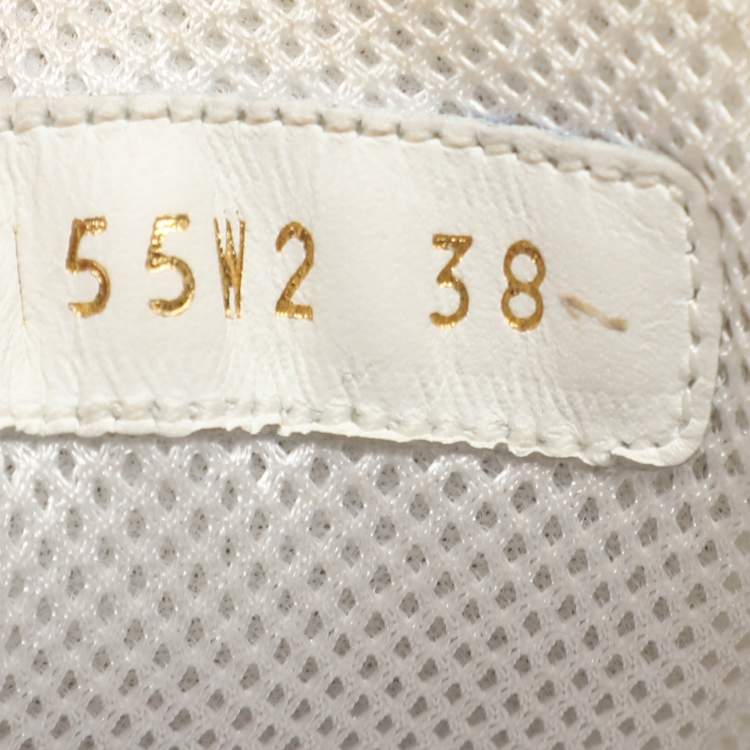 Pre Owned Valentino White Leather and Fabric Climbers Sneakers Size 38