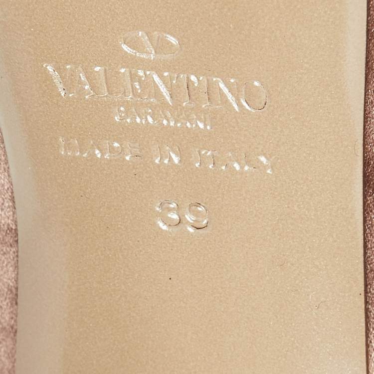 Pre Owned Valentino Dusty Pink Satin Bow Peep Toe Platform Pumps Size 39