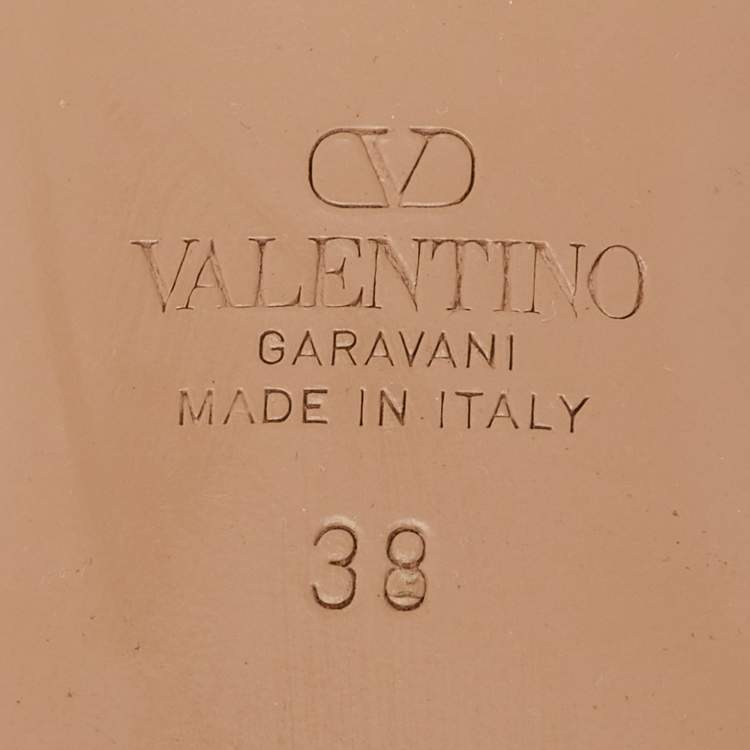 Pre Owned Valentino White Leather Vlogo Slide Sandals Size 38