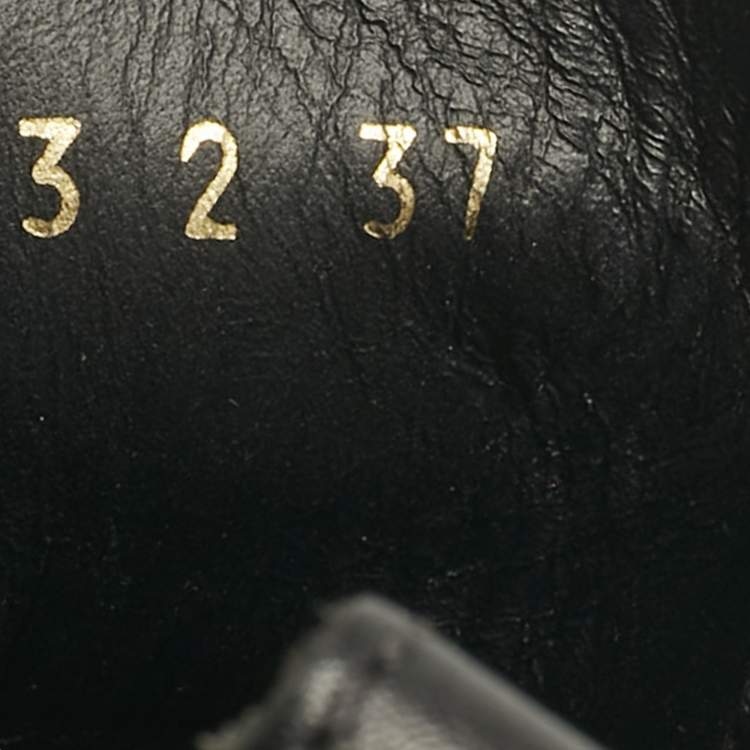 Pre Owned Valentino Black Leather VLogo Combat Boots Size 37