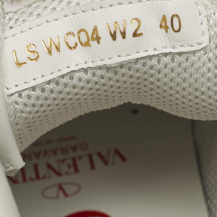 Pre Owned Valentino White Leather Atelier High Top Sneakers Size 40