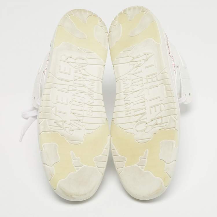 Pre Owned Valentino White Leather Atelier High Top Sneakers Size 40