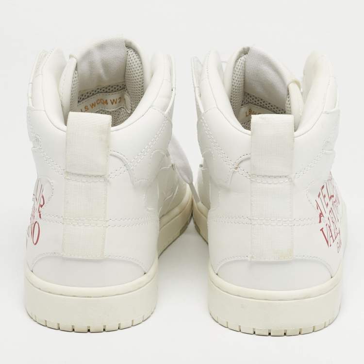Pre Owned Valentino White Leather Atelier High Top Sneakers Size 40