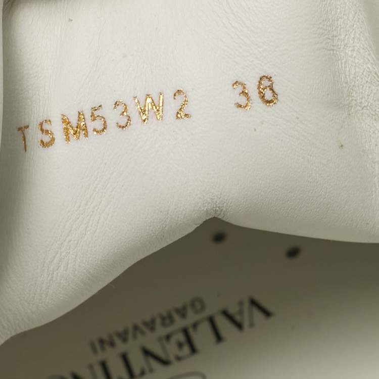 Pre Owned Valentino White Leather VLTN Bounce Sneakers Size 36