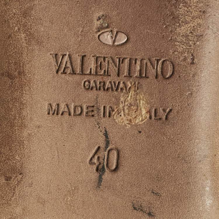 Pre Owned Valentino Multicolor Leather Rockstud Ballet Flats Size 40