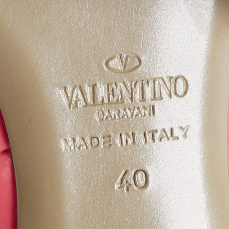 Pre Owned Valentino Pink Patent Leather Tan-Go Pumps Size 40
