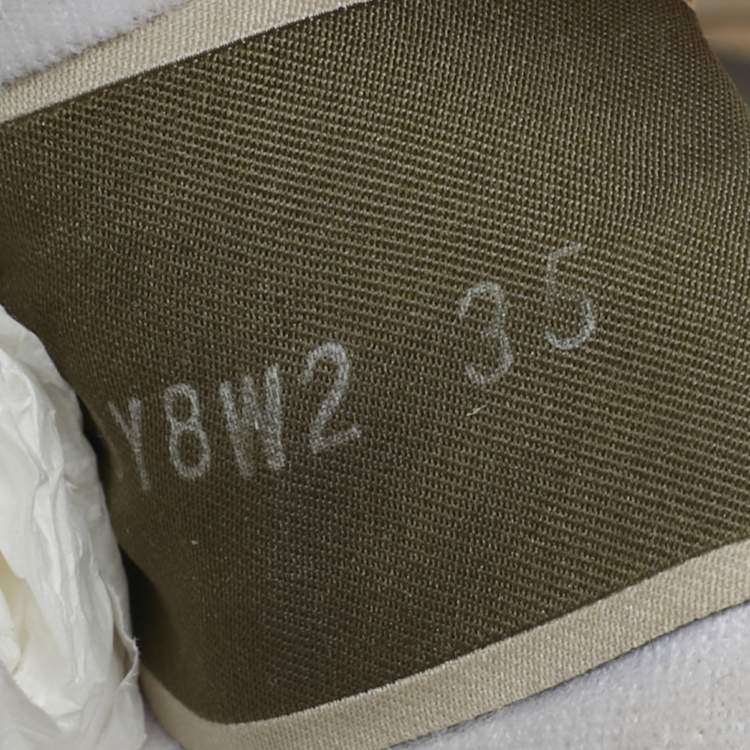 Pre Owned Valentino White/Grey Fabric and Suede Bubbleback Lace Up Sneakers Size 35