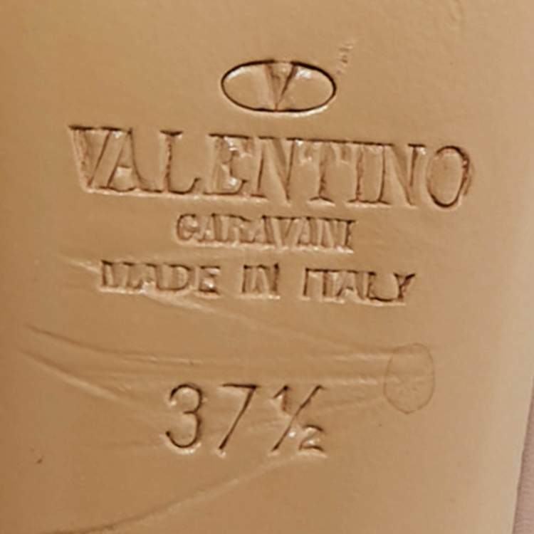 Pre Owned Valentino Dusty Pink Leather Rockstud Caged Pumps Size 37.5