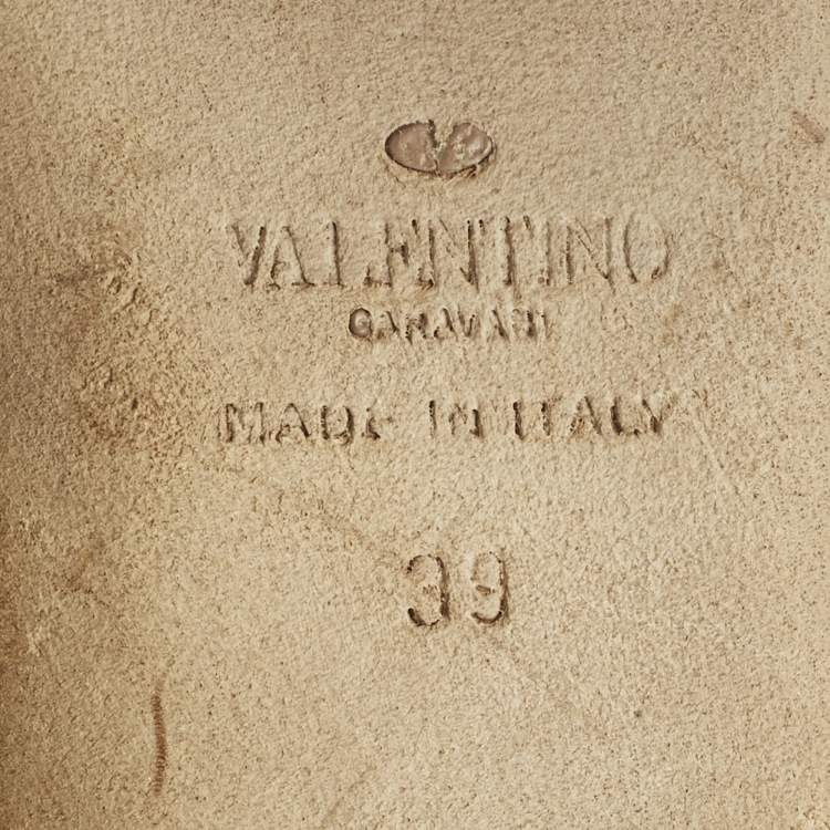 Pre Owned Valentino Rockstud Size 39 Multicolor Leather Ankle Strap Sandals