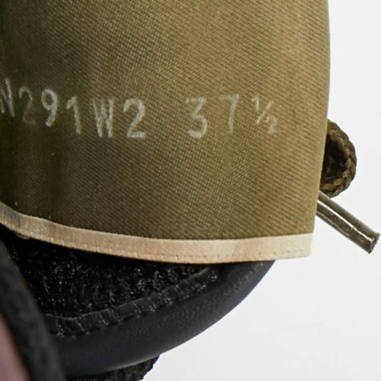 Pre Owned Valentino Lace Rockrunner Size 37.5 Multicolor Leather and Suede Lace Up Sneakers