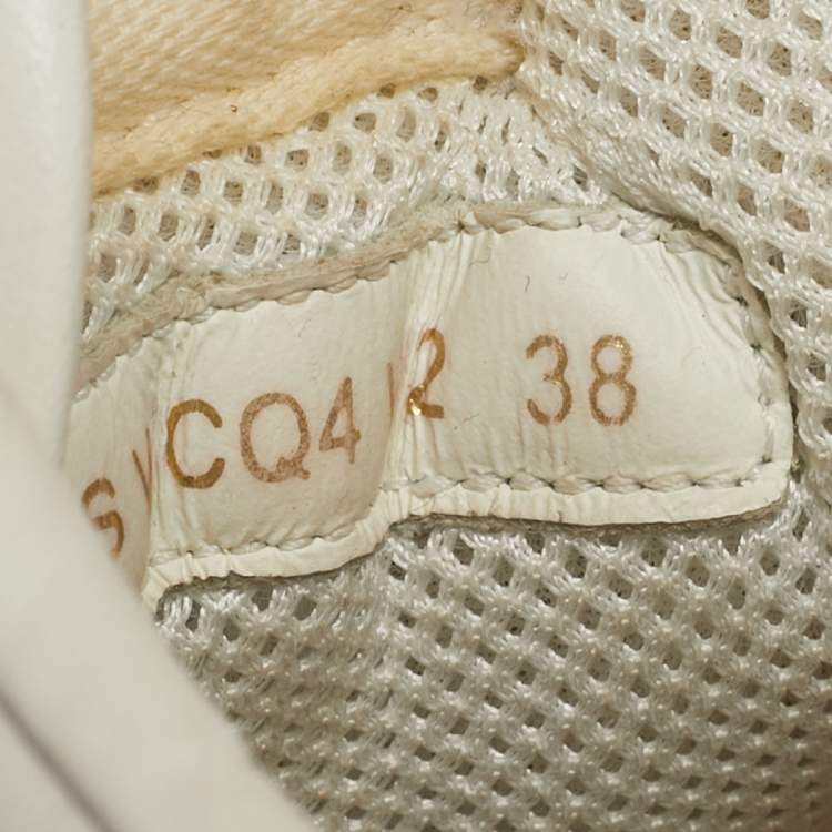 Pre Owned Valentino Atelier Size 38 White Leather High Top Sneakers