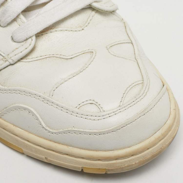 Pre Owned Valentino Atelier Size 38 White Leather High Top Sneakers
