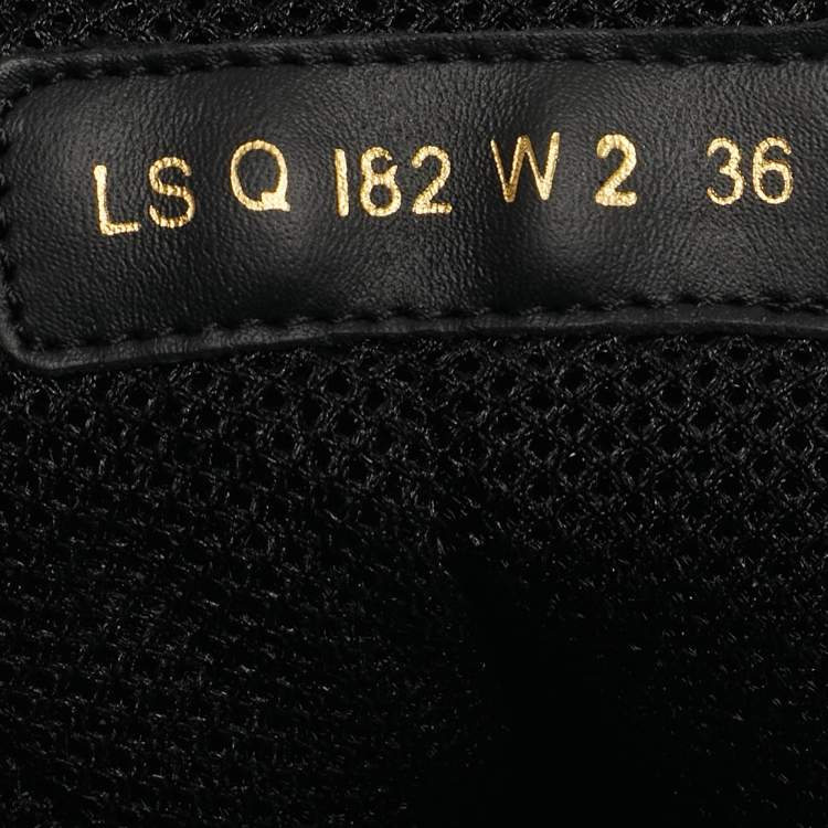 Pre Owned Valentino Bounce Size 36 Black Leather and Mesh Lace Up Sneakers