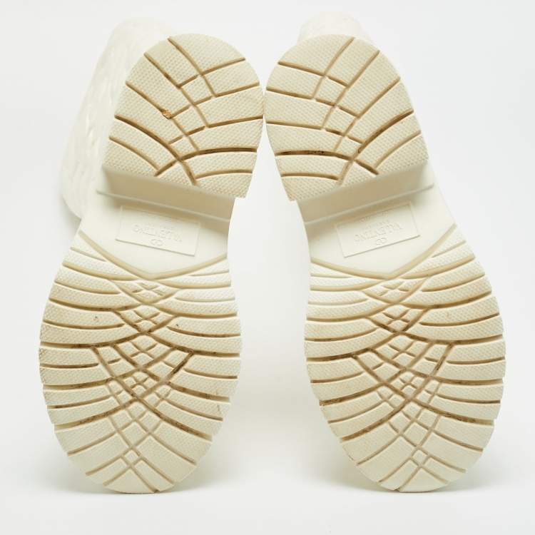 Pre Owned Valentino 03 Rose Edition Atelier Size 36 White Rubber Rain Boots