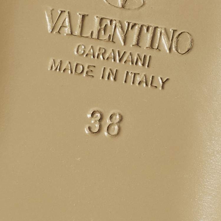 Pre Owned Valentino Rockstud Size 38 Purple Leather Flat Slides 