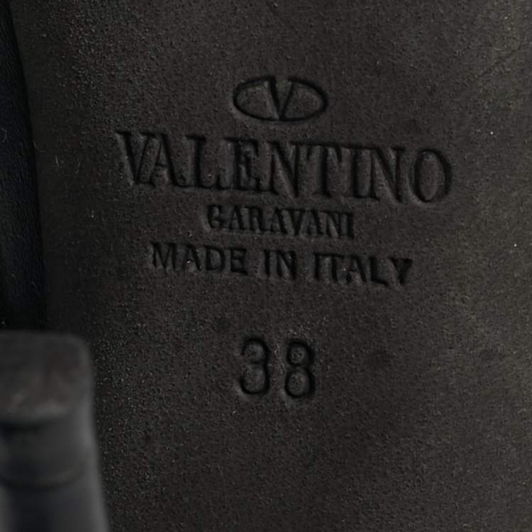 Pre Owned Valentino Rockstud Size 38 Black Leather Pumps