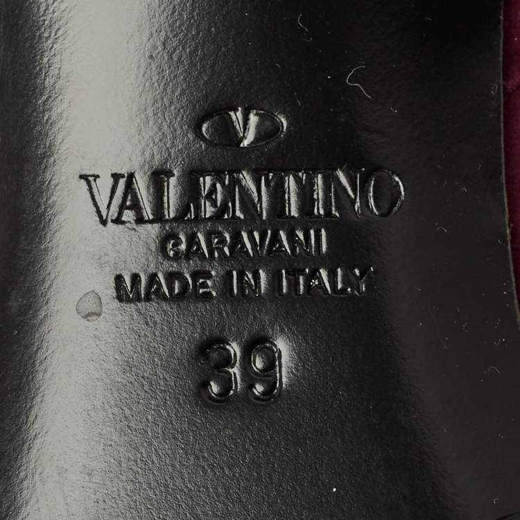 Pre Owned Valentino Size 39 Red Suede Knee Length Boots