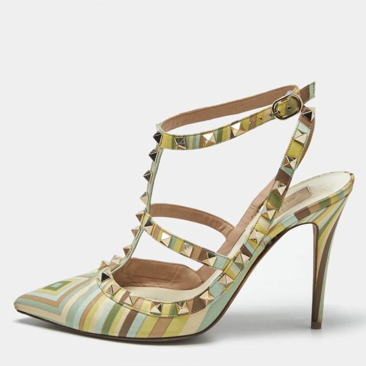مملوكة مسبقًا Valentino Rockstud Size 39 Multicolor Leather Pumps