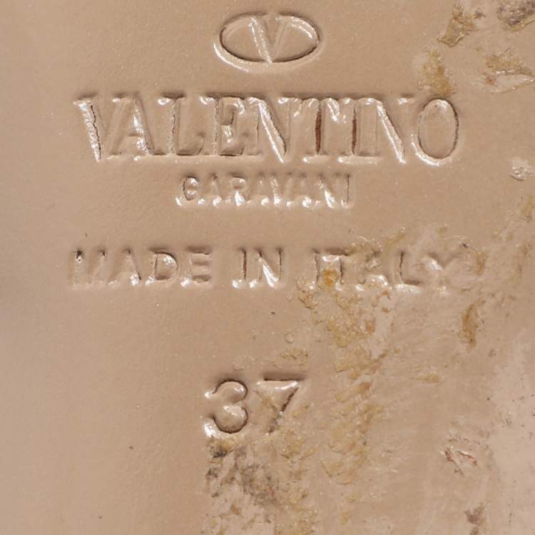 Pre Owned Valentino Bow Size 37 Burgundy Patent Leather Mules